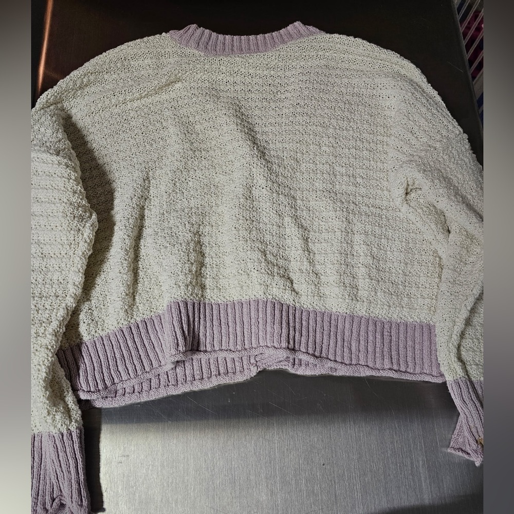 Madewell Cream and Lavender Cardigan - Picture 5 of 5